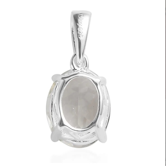 Montezuma Prasiolite Solitaire Pendant in Sterling Silver 2.35 ctw - Picture 5 of 6